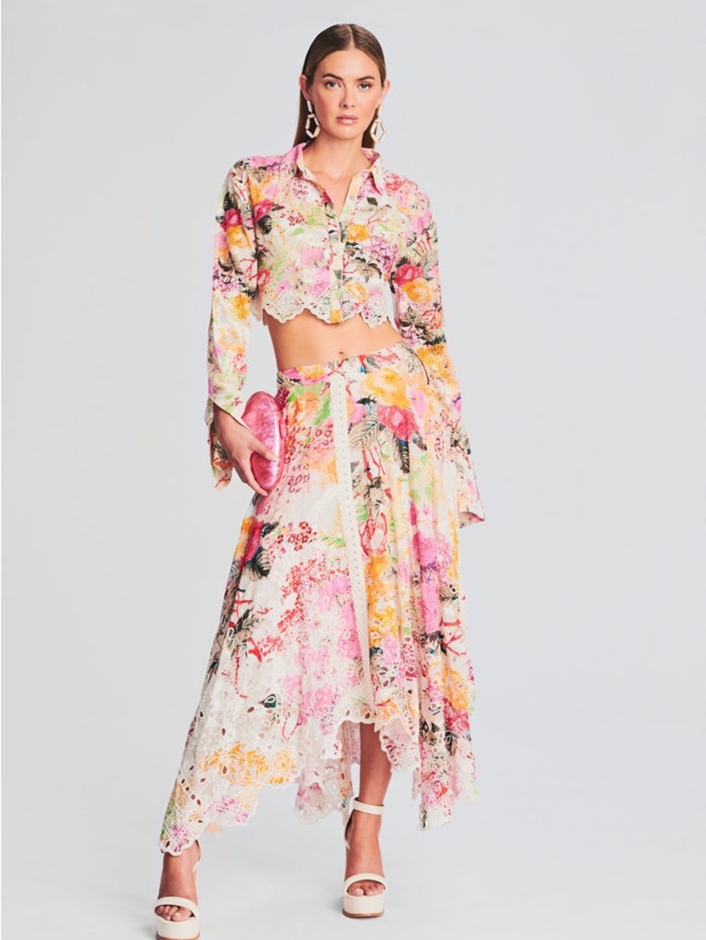 HEMANT & NANDITA Lace Maxi Skirt NWT XS Revolve - Picture 3 of 6